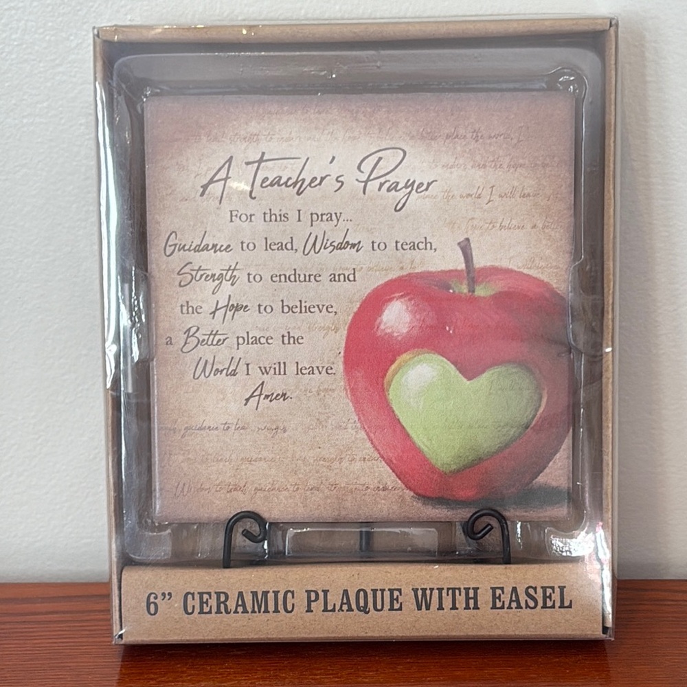 A Teachers Prayer ceramic plaque with easel